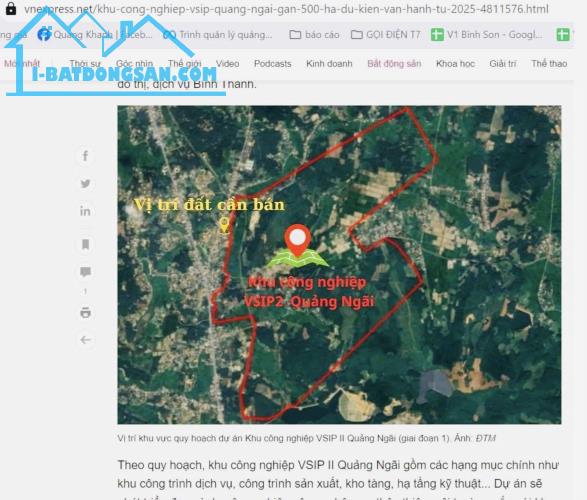 bán đất sát KCN VSIP 2 Quảng Ngãi sắp khởi công giá chỉ  555 triệu - 1