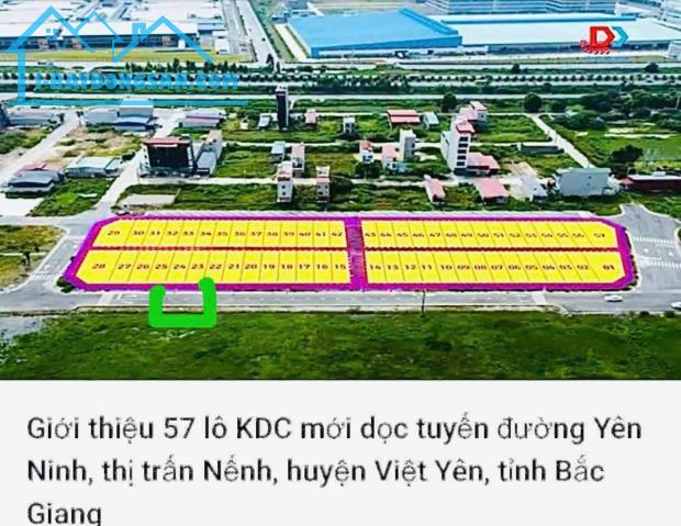 BÁN NHANH LÔ ĐẤT ĐẤU GIÁ 70 ĐƯỜNG ĐÔI 25m YÊN NINH, THỊ TRẤN NẾNH, VIỆT YÊN BẮC GIANG CHỈ - 2