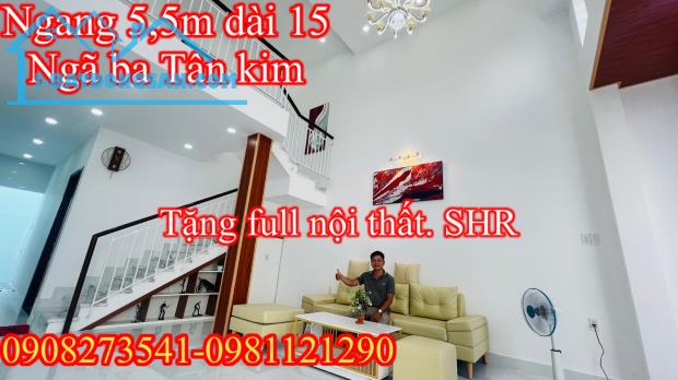 Đẹp mê li! Ngang 5,5m dài 15m, SHR ! Gần khu công nghiệp tân kim, ngã ba tân kim đường quố