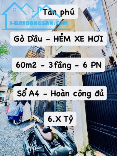 GẦN AEON MALL - HXH - 60M2 - 3 TẦNG - 6PN - SỔ A4 HOÀN CÔNG ĐỦ GIÁ NHỈNH 6 TỶ