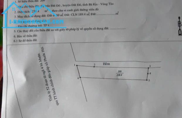 LÔ GÓC MẶT TIỀN TỈNH LỘ 44A ( VÕ THỊ SÁU) VỀ BIỂN PHƯỚC HẢI- TRUNG TÂM THỊ TRẤN ĐẤT ĐỎ - Đ