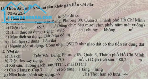 Bán nhà Trần Văn Đang, Quận 3, 70m2, 5PN, sát mặt tiền, chỉ 5 tỷ nhỉnh