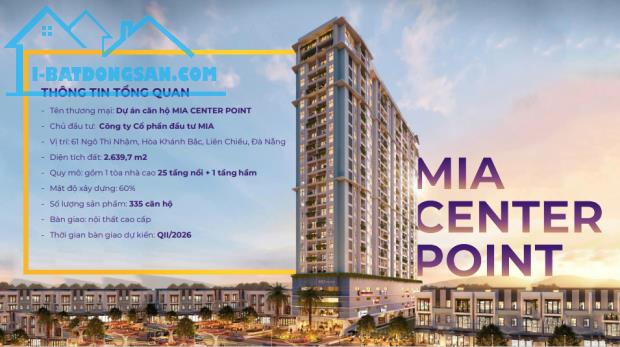 BOOKING CĂN HỘ MIA CENTER POINT TRUNG TÂM ĐÀ NẴNG NHẬN NGAY 5 CHỈ VÀNG - 3