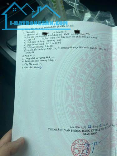 Cần bán lô đất sẵn nhà cực đẹp tại phường bàn yên nhắn thị xã Mỹ hào Nằm ở vị trí đắc địa - 2