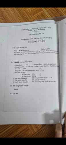 ĐẤT CHÍNH CHỦ - Giá tốt -Vị Trí Đẹp xã Xuân Thới Thượng, huyện Hóc Môn - 1