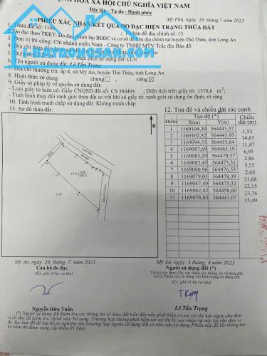 CHÍNH CHỦ Bán Nhanh Lô Đất Đẹp Tại Xã Mỹ An, Huyện Thủ Thừa, Tỉnh Long An - 1