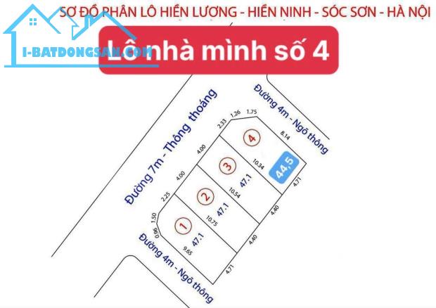 Bán đất Hiền Lương, Hiền Ninh, Sóc Sơn , Hà Nội dt 44,5m có 1,52 tỷ