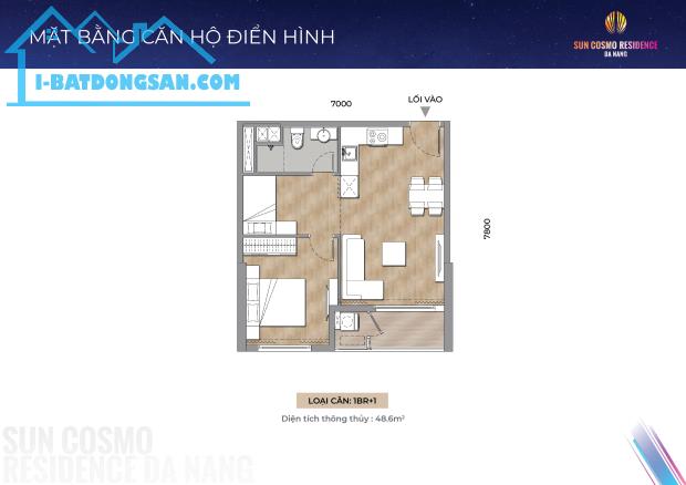 Căn hộ 1PN+1 DT: 48.6M2 ngay cầu Trần Thị Lý - Đà Nẵng - 1