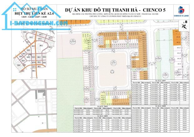 Bán đất nền KĐT Thanh Hà cienco5. diện tích 100m, đường nội 14m, giá chỉ từ 8 tỷ