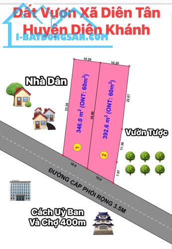 Cần bán 2 lô đất có thổ cư ở Diên Tân , Diên Khánh. Giá tốt để đầu tư . LH 0985686836 - 5