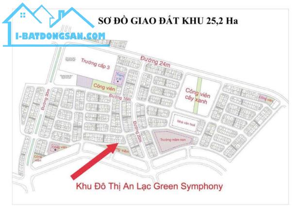 Lô đất 77,1m2 đối diện là công viên gần khu đô thị An Lạc mặt tiền 5,96m hướng Nam mát mẻ - 2