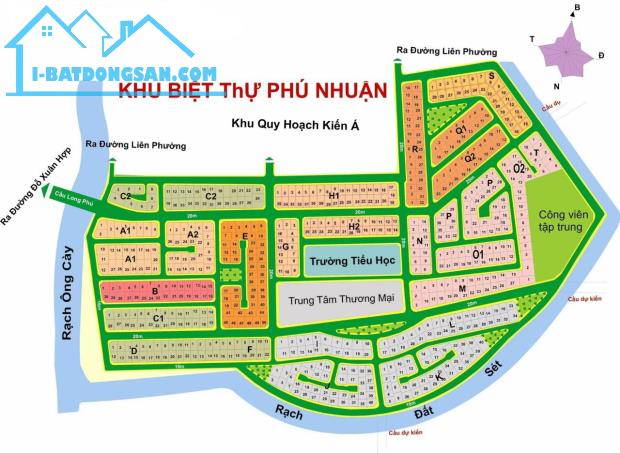 Bán đất  nền  biệt thự KDC Phú Nhuận giá cực tốt chỉ 73 triệu/m2 - đối diện Global City