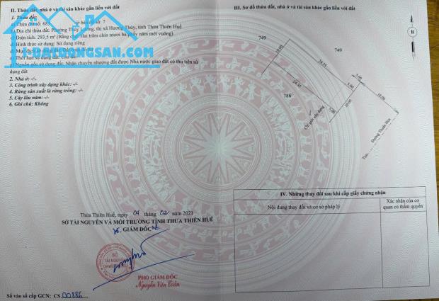 CỰC HÓT- Bán đất mặt tiền 10m đường Thuận Hóa, phường Thuỷ Lương, Tx Hương Thuỷ, TT Huế