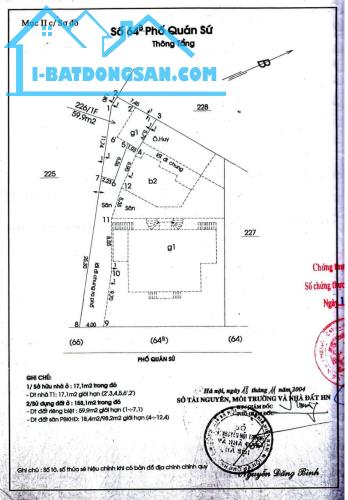 VUA MẶT PHỐ - Bán nhà Mặt Phố QUÁN SỨ giá 135 tỷ, dt 375m2 - MT 4m. - 1