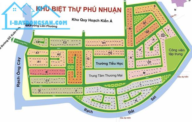 Cần bán nhanh nền đất trục đường 20m D/A Biệt thự Phú Nhuận Q9 DT 334m2 hướng Tây Bắc