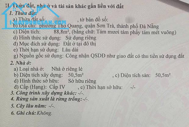 Bán nhà C4 kiệt OTO Bình Than, Sơn Trà. - 1