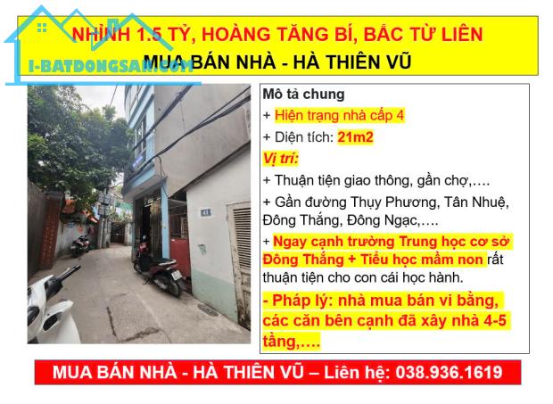 NHỈNH 1.5 TỶ, HOÀNG TĂNG BÍ, BẮC TỪ LIÊN,MUA BÁN NHÀ - HÀ THIÊN VŨ - 2