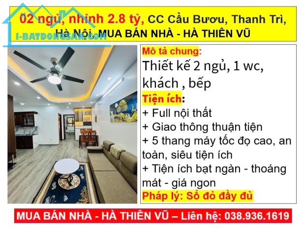 02 ngủ, nhỉnh 2.8 tỷ, CC Cầu Bươu, Thanh Trì, Hà Nội, MUA BÁN NHÀ - HÀ THIÊN VŨ - 5