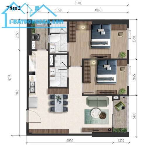 Chỉ 32tr/m2 tại căn hộ view sông Sài Gòn A&T Sky Garden, 2p vào Sài Gòn - 2