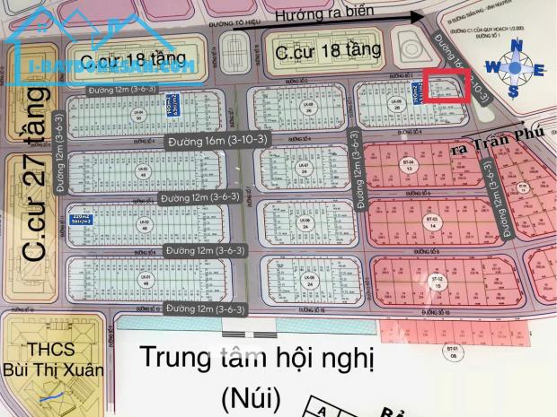 Bán đất sổ hồng KĐT Mipeco Nha Trang, DT 135m2, Đông Bắc, cách biển 500m, giá 73tr/m - 2