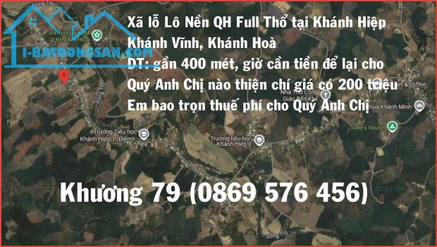 ĐẤT NỀN SIÊU RẺ TẠI KHÁNH VỈNH KHÁNH HOÀ CHỈ 200 TRIỆU