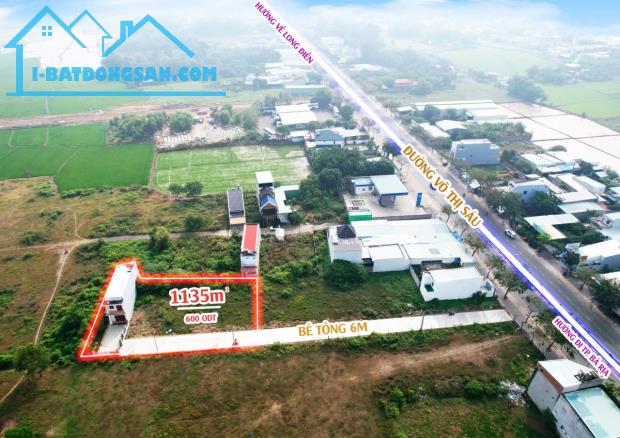 Bán nhà 1 triệt 1 lâu long tâm bà rịa dt 1135m có 600m thổ cư