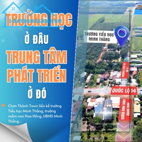 CHƠN THÀNH TOWN KHU DÂN CƯ THỊ XÃ CHƠN THÀNH (200M2/NỀN THỔ CƯ) SỔ HỒNG SẴN.GIÁ 350TR - 1