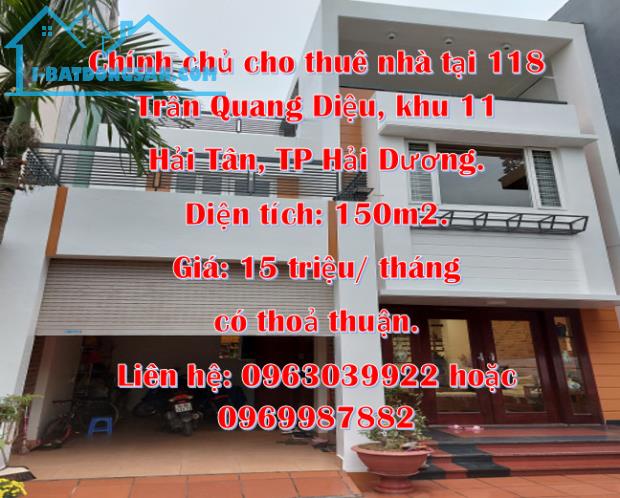Chính chủ cho thuê nhà tại 118 Trần Quang Diệu, khu 11 Hải Tân, TP Hải Dương. - 4
