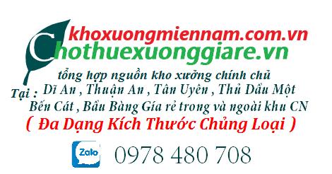 Kho xưởng  1.300m2  Cho thuê  Thuận An Gía : 50 triệu - 5