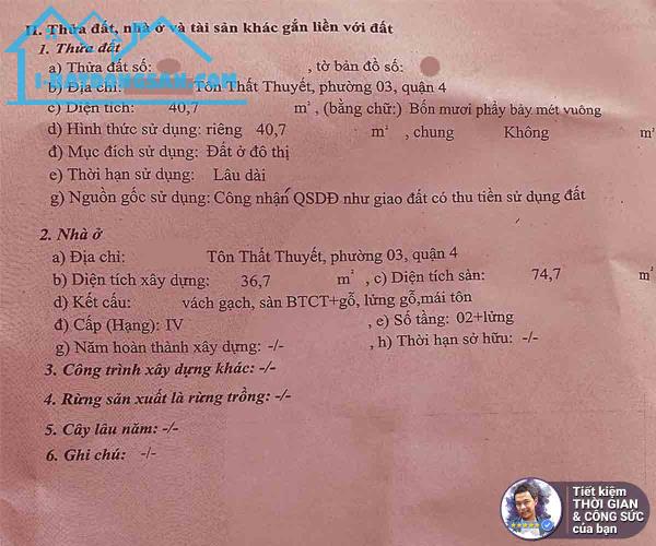 BÁN NHÀ TÔN THẤT THUYẾT. 41M2. 3 TẦNG. HẺM 1 XẸT. MẶT TIỀN 3.6M. SÁT MẶT TIỀN ĐƯỜNG