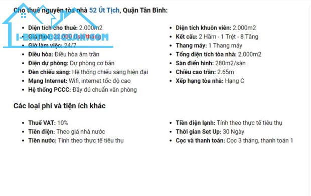 Cho thuê tòa nhà MT Út Tịch, Phường 4, Quận Tân Bình - 1