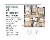 CĐT giao bán căn hộ trục 2A tầng  (6 +10+24). 81,42m2, 3pn2vs, CK 9%, HTLS 24tháng.