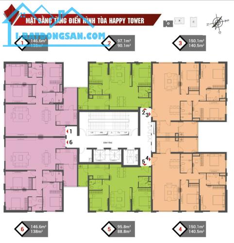 Bán căn hộ chung cư 3PN (52tr/m2) gần bệnh viện, trường học, văn phòng, HTLS 0% 18 tháng - 1