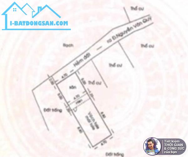 BÁN NHÀ NGUYỄN VĂN QUỲ. 71M2. 4.7MX15M. HẺM GẦN 3M. NHÀ 2 TẦNG MỚI ĐẸP. KHU DÂN TRÍ - 2