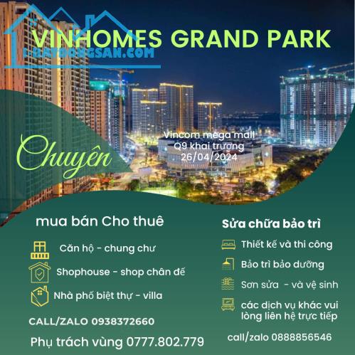 Cho Thuê VINHOMES GRAND PARK - NGÔI NHÀ PHỐ SANG TRỌNG - 1