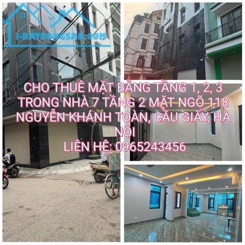 💥Cho thuê tầng 1,2,3 trong nhà 7 tầng, 2 mặt ngõ 118 Nguyễn Khánh Toàn, Cầu Giấy, HN;