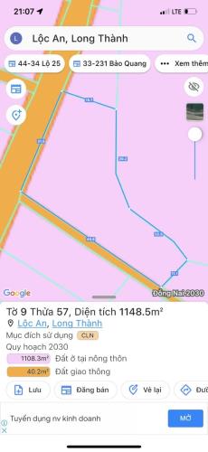 Bán đất mặt tiền sân bay Long Thành tại xã  Lộc An huyện Long Thành, - 1