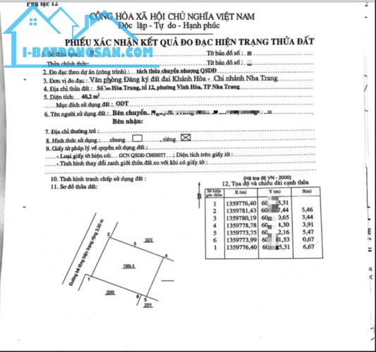 Bán đất đường oto hẻm Hòa trung  Vĩnh Hòa, DT 40 m giá 1 tỷ 300 triệu - 1