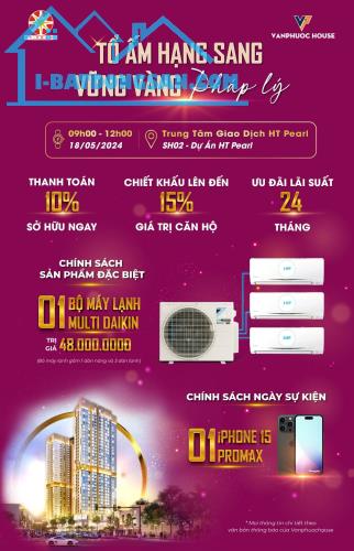 Chỉ hơn 32tr/m2 sở hữu ngay Căn hộ cao cấp chuẩn Nhật HT Pearl 2PN 65m2 - 1