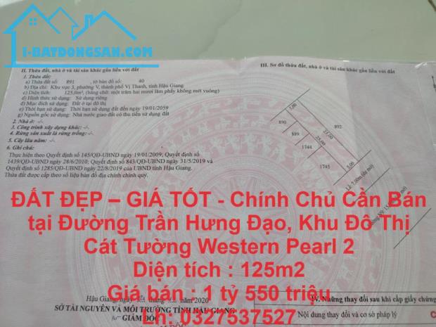 ĐẤT ĐẸP – GIÁ TỐT - Chính Chủ Cần Bán tại Đường Trần Hưng Đạo, Phường 5, Vị Thanh, Hậu - 4