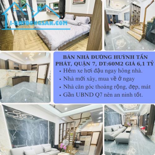 Bán nhà đường Huỳnh Tấn Phát, xe hơi đậu ngay hông nhà, gần UBND Q7, DT 60m2 giá chỉ 6tỷ