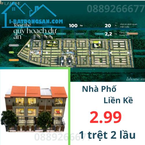 Bán nhà phố Bến Lức, 1 trệt 2 lầu, chiết khấu cao lên tới 16 chỉ vàng