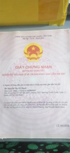 Nhượng nền nhà MT dường Phường Thạnh Xuân, Quận 12  HCM