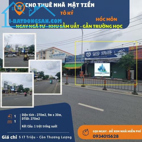 CỰC SỐC- Cho thuê nhà mặt tiền Tô Ký 270m2, 17 Triệu - NGANG 9M