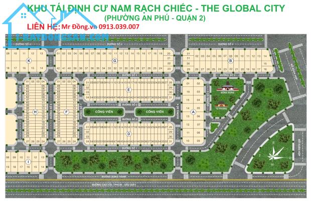 Giảm 2 Tỷ 100m2 Nam Rạch Chiếc đối diện Cánh Đồng Diều Global City 16tỷ450 Rẻ Nhất An Phú - 1