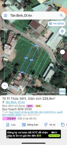 Bán đất Nguyễn Thị Tươi, Tân Bình, Dĩ An: 6,6 x 34, giá 3,55 tỷ. - 1