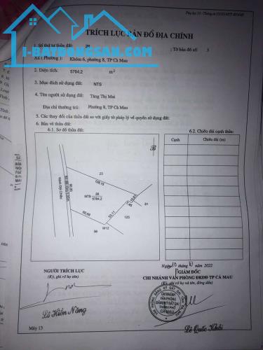 CHÍNH CHỦ BÁN 5.782M2 ĐẤT CÔNG GẦN TRUNG TÂM CÀ MAU THÍCH HỢP ĐẦU TƯ CÓ TÁCH LẺ SỔ.