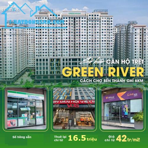 CĂN HỘ TRỆT + KINH DOANH GREEN RIVER Q8, 151-183m2 THUÊ TỪ 16.5 TRIỆU | BÁN 5,7 TỶ, VAY 8