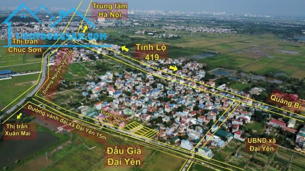 hót ! ĐẤU GIÁ XÃ ĐẠI YÊN - sát trung tâm chúc sơn , ngay trường chương mỹ A.
-90.9m sổ - 4