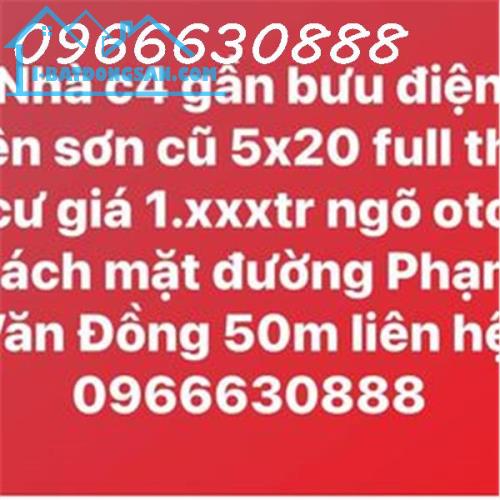 nhà cấp 4 gần bưu điện yên sơn cũ - 100m2 full thổ cư MT 5m